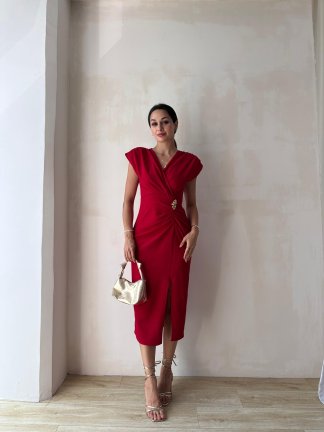 FOSTER Midi Elbise 8275 - Kırmızı - 2