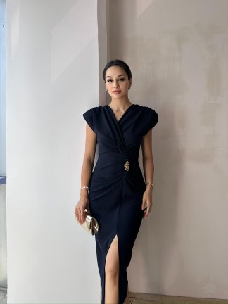 FOSTER Midi Elbise 8275 - Lacivert 