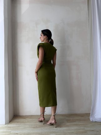 FOSTER Midi Elbise 8275 - Yağ Yeşili - 3