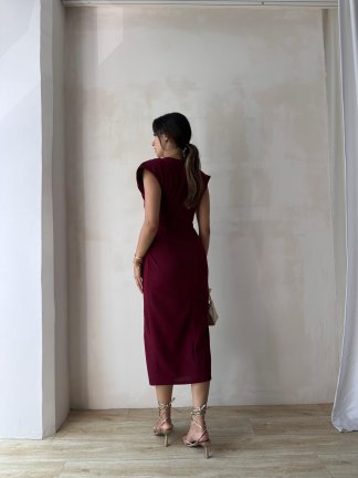 FOSTER Midi Elbise 8275 - Bordo - 3