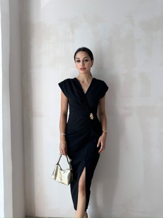 FOSTER Midi Elbise 8275 - Siyah 