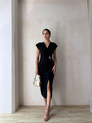 FOSTER Midi Elbise 8275 - Siyah - 2