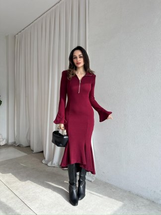 FOWLER Elbise 1422 - Bordo - 4