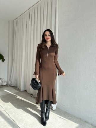 FOWLER Elbise 1422 - Kahverengi - 1