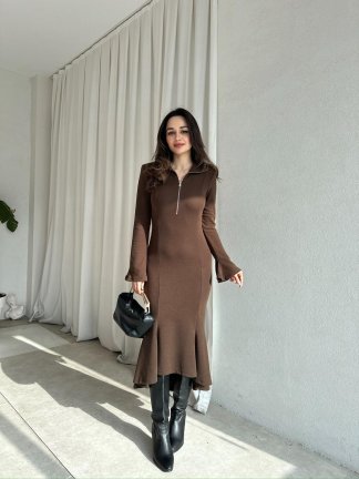 FOWLER Elbise 1422 - Kahverengi - 3