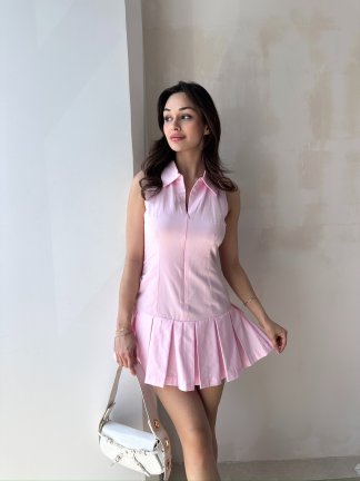 FOX Mini Elbise 3212 - Pudra - 1