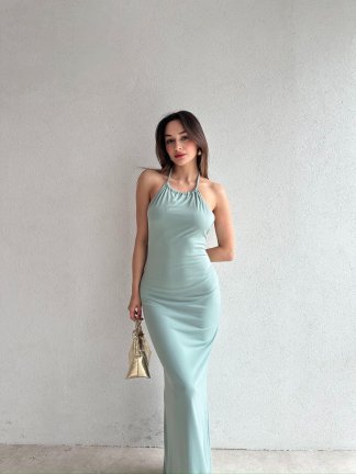 FRANK Maxi Elbise 7012 - Yeşil 