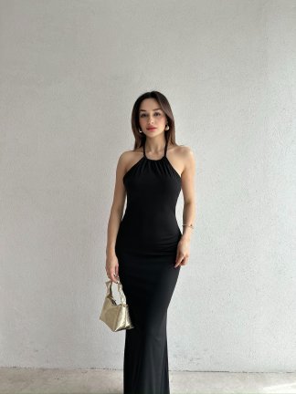 FRANK Maxi Elbise 7012 - Siyah - 1