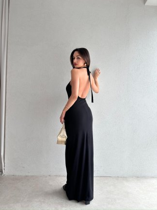 FRANK Maxi Elbise 7012 - Siyah - 2