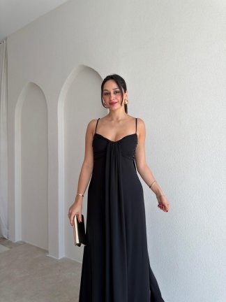 FRANZ Maxi Elbise 9811 - Siyah - 2