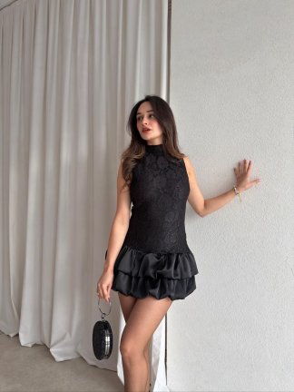 FRED Mini Elbise 8880 - Siyah 