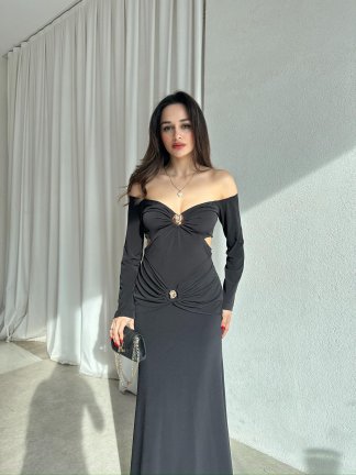 FRENZY Elbise 8736 - Siyah - 3