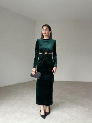 FREP Maxi Elbise 2027 - Zümrüt Yeşili - 3