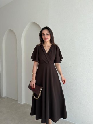 FRESH Midi Elbise 8984 - Acı Kahve - 2