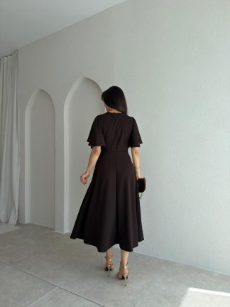 FRESH Midi Elbise 8984 - Acı Kahve - 3