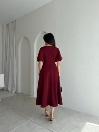 FRESH Midi Elbise 8984 - Bordo - 3