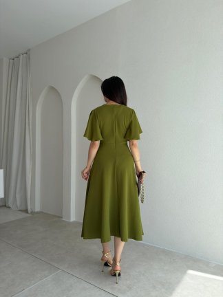 FRESH Midi Elbise 8984 - Yağ Yeşili - 3