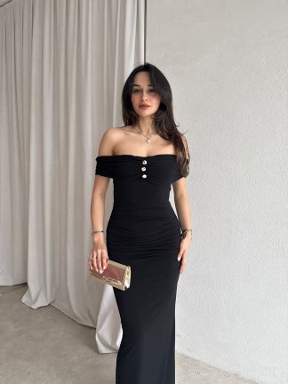 FREZYA Maxi Elbise 8902 - Siyah - 1