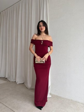 FREZYA Maxi Elbise 8902 - Bordo - 2