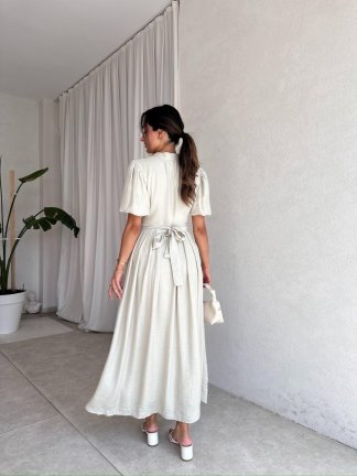 FRİDA Midi Elbise 7863 - Bej - 3