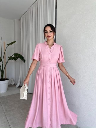 FRİDA Midi Elbise 7863 - Pembe 