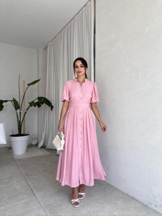 FRİDA Midi Elbise 7863 - Pembe - 2