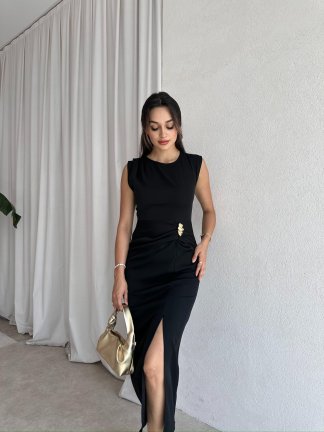 FRODO Midi Elbise 8039 - Siyah - 1
