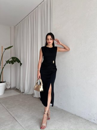 FRODO Midi Elbise 8039 - Siyah - 2