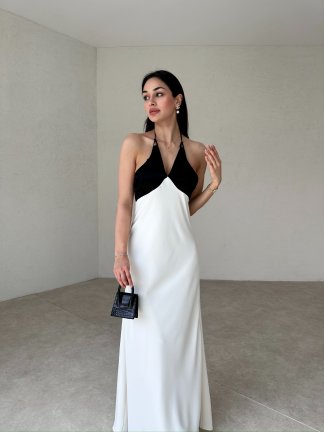 GALANOY Maxi Elbise 3799 - Beyaz - 1