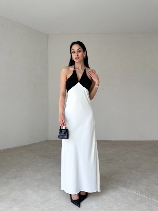 GALANOY Maxi Elbise 3799 - Beyaz - 2