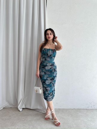 GALAXY Midi Elbise 5067 - Yeşil - 2