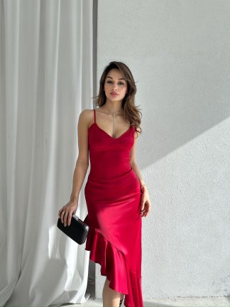 GALE Midi Elbise 7864 - Kırmızı - 2