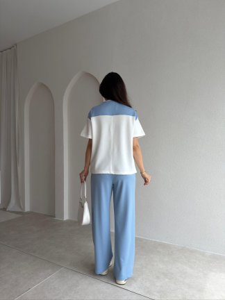 GALİA Bağlama Detaylı Takım 9277 - Mavi - 3