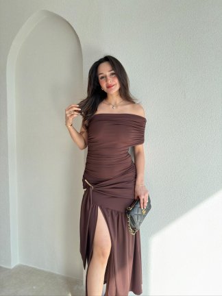 GALLER Midi Elbise 9000 - Acı Kahve - 2