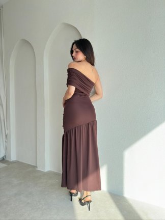 GALLER Midi Elbise 9000 - Acı Kahve - 3