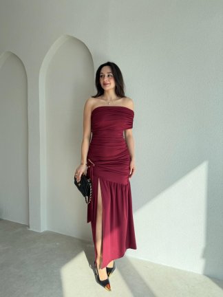 GALLER Midi Elbise 9000 - Bordo - 1
