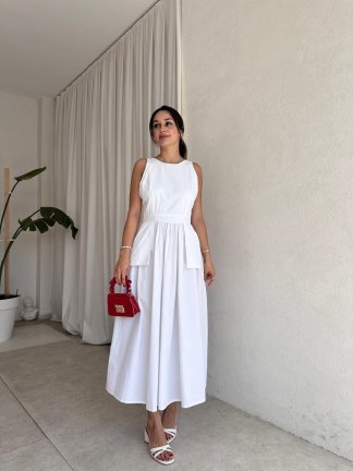 GAMORA Maxi Elbise 8239 - Beyaz - 2