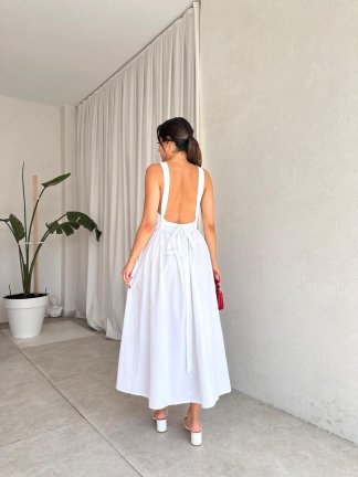 GAMORA Maxi Elbise 8239 - Beyaz - 3