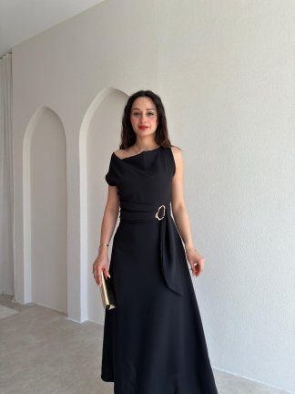 GARLAND Midi Elbise 6514 - Siyah - 2