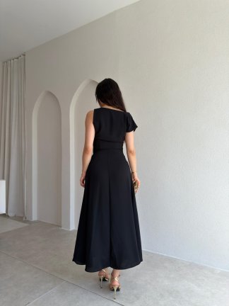 GARLAND Midi Elbise 6514 - Siyah - 3