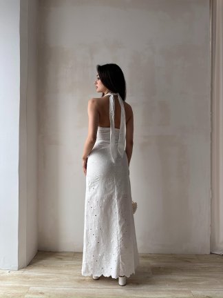 GASPARD Maxi Elbise 5267 - Beyaz - 5