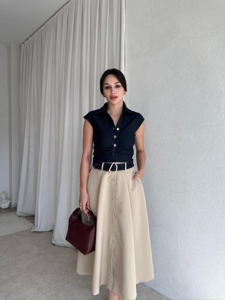 GENOA Midi Elbise 8360 - Krem - 2