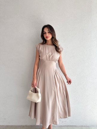 GİLMAN Maxi Elbise 9297 - Krem 