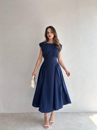 GİLMAN Maxi Elbise 9297 - Lacivert - 2