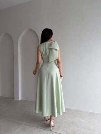 GİNA Kurdele Detaylı Midi Elbise 4390 - Mint - 3