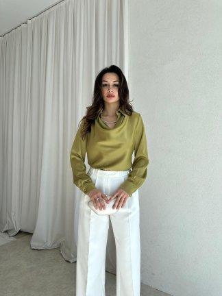 GİNGER Bluz 0685 - Yağ Yeşili 