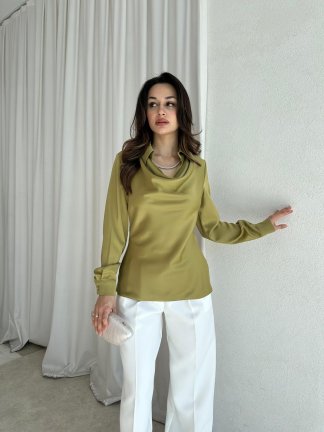 GİNGER Bluz 0685 - Yağ Yeşili - 2