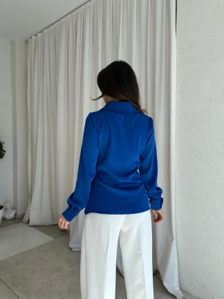 GİNGER Bluz 0685 - Saks Mavisi - 4
