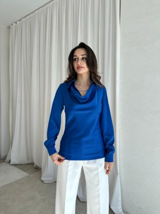 GİNGER Bluz 0685 - Saks Mavisi - 2