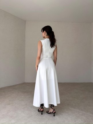 GİONO Maxi Elbise 8585 - Beyaz - 3